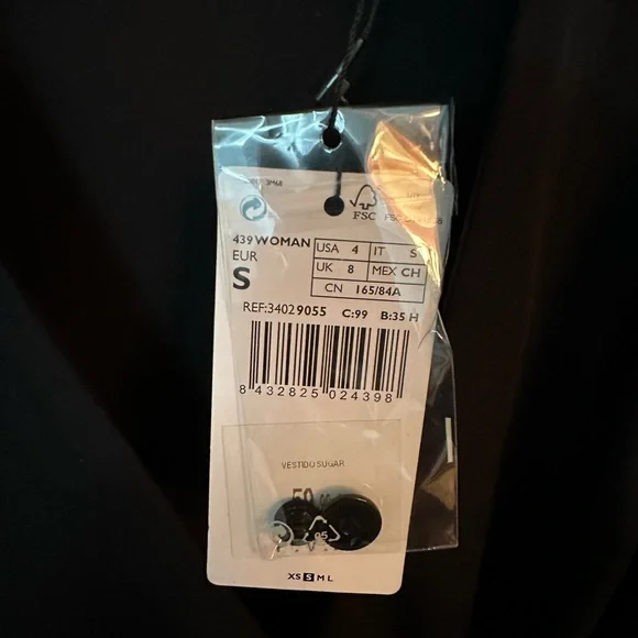 NWT MANGO mini black wrap dress - Picture 5 of 5